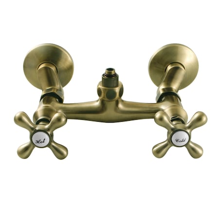 Kingston Brass CC2133 Wall Mount Tub Faucet Body with Riser Adapter, Antique Brass CC2133